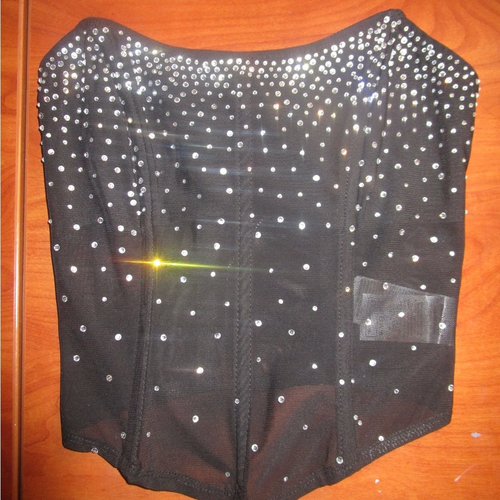 Edikted Rhinestone Corset Top